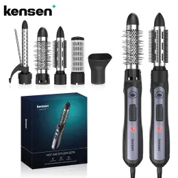 Spazzole Kensen Spazzola per asciugacapelli elettrica 5 in 1 con Styler per capelli Asciugacapelli staccabile con ioni negativi Pettine per Styler ad aria calda per uomo Donna