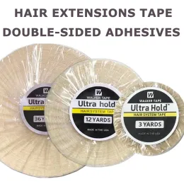 Adesivos 3/12/36 jardas extensões de cabelo fita adesiva dupla face à prova dwaterproof água peruca cola para fita forte segurar fita de extensão de cabelo