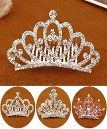 Girls Crown Hairpins Rhinestone Crystal Princess Hair Clips Combs headwear kids children party party jewelry rolearsistories3250026