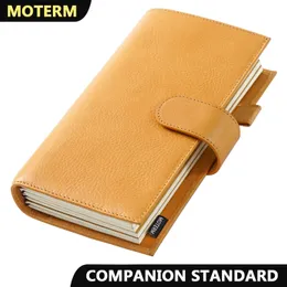 Moterm Full Grain Vegetable Tanned Leather Companion Travel Journal Standard Size Notebook äkta Cowhide Organizer Diary 240307