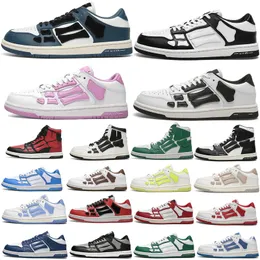 2024 Designer Homens Sneake Sapatos Casuais Skel Top Low Genuine Leather Sneaker Triplo Branco Limão Preto Cinza Verde Laranja Lilás Roxo Rosa Mulheres Treinadores Esportivos Sapatilhas