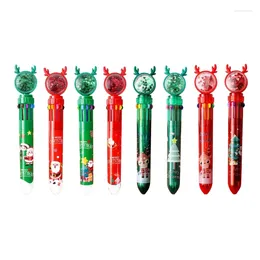 4pcs Christmas Ballpoint Pen 10-COLORS IN-1 multicolore per la ricompensa degli studenti