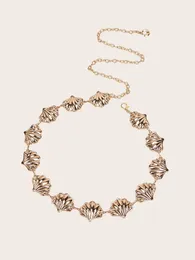 Cintos (55 pc/lote) moda retro tendência concha dourada decoração metal corrente borla fina fivela de ouro espartilho camisa vestido cintura