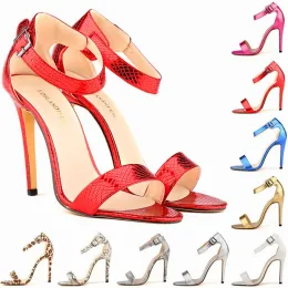 Sandali loslanifen sexy a stiletto sandals da donna aperto tacchi alti caviglie pompe nuove scarpe da sposa coccodrillo