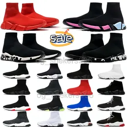 디자이너 양말 신발 트리플 블랙 흰색 빨간 베이지 색 캐주얼 스포츠 운동화 양말 트레이너 남성 여성 발목 신발 속도 트레이너