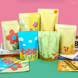 Sacos de armazenamento Multi Color Self Sealing Food Snack Bag Floco de Neve Crocante Biscoito Doces Embalagem Pet Selado