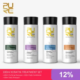 Trattamenti 12% trattamento per capelli alla cheratina brasiliana professionale stiratura lisciante capelli ricci shampoo balsamo set di prodotti per la cura dei capelli