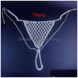 Inne Stonefans y Bling Crystal Corgal Akcesoria dla kobiet Siatka Bielizna Stanik i stringi biżuterii bikini 221008 Drop dostawa dhyci