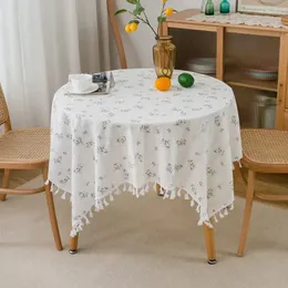 Toalha de mesa estilo pastoral toalha de mesa à prova d'água e resistente a óleo chá pequeno tecido redondo arte