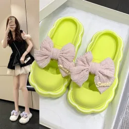 Pantofole nuove pantofole estive donne versione coreana baotou soft sole cloud scarpe carine butterflyknot pvc inflip flops Chanclas Mujer