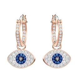 Luxury Jewery Swarovskis Earring Template Devils Eye Earrings Female Swallow Element Crystal Can Be Paired with Earrings Female