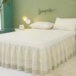 Spódnica z łóżkiem solidna koronkowa okładka ochronna podwójna minimalistyczna cienki, cienki pył