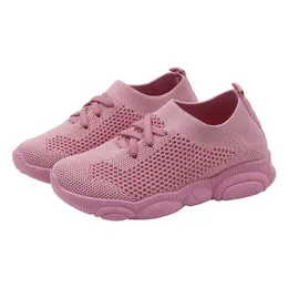 Scarpe per bambini primaverili e autunnali, calzini elastici, scarpe sportive da uomo e da donna, scarpe per bambini delle scuole medie, scarpe singole bianche lavorate a maglia