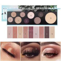 Sombra 9 cores glitter shimmer paleta de sombra fácil de desenhar não voando em pó de longa duração não mancha olhos maquiagem brilhante olhar tslm2