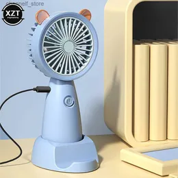 Ventiladores elétricos USB Mini Ventilador portátil Mini Criativo Desktop Escritório Silencioso Ventilador de carregamento USB Ventilador portátil de bolso ao ar livre Fonte de alimentação para escritório domésticoY240320