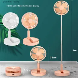 Elektriska fläktar USB -laddning Folding Fan Mini Infällbart golv Hushåll Summer Portable Electric Fan Cooling Housion Bedroom OfficEy240320