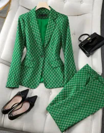 디자이너 Blazer Women Suit Pant Set Slim Fit Career Suits for Woman 의류