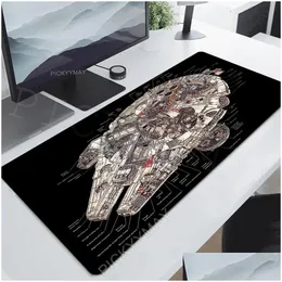 Mouse Pads Bilek Rests Spacecraft Dings Masa Paspasları Bilgisayar Mousepad Şirket Büyük Masa Pedi 100x55cm Büyük Oyuncu Mousepads Mat Dam Dhwlz