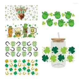 Window Stickers UV DTF Transfer Sticker St. Patrick's Day For The 16oz Libbey Glasses Wraps Cup Can DIY Waterproof D12855