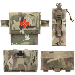 가방 전술 군사 EDC 파우치 Molle FirstAid Pouch 마이크로 외상 가방/휴대 전화 파우치/PRC 152 드롭 다운 라디오 파우치 사냥 가방