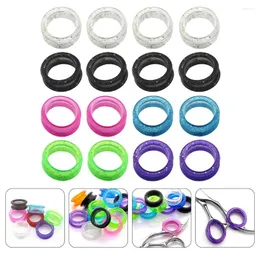 Hundkläder 16 PCS SCISSORS SILICONE RING Finger Protector Rings Färgade frisörstillbehör Handhållna