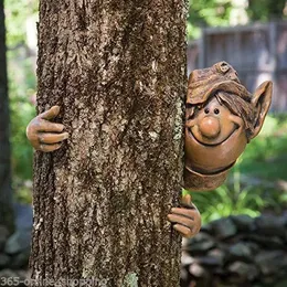 Elf Tree Peeker Ornament Garden Decoration Outdoor Home Decor Garden Dekor Dwarf Funny 240318