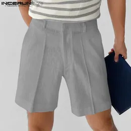Mäns shorts 2023 Mens Shorts Solid Color Zipper Summer Street kläder Loose Casual Mens Bottom Bet Dreable Casual Shorts S-5XL L240320