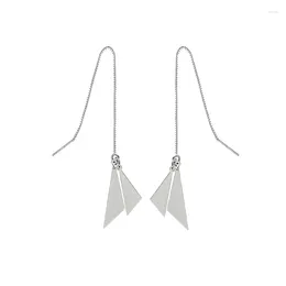 Dangle Earrings S925 Nails Ins Personality Temperament Female Diamond Ear Line Trend Minimalist Mirror Silver Jewelry