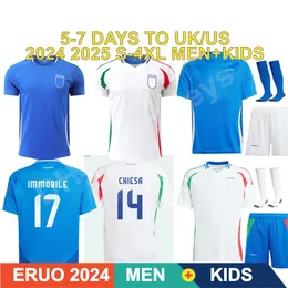 Euro 2024 Italys Buffon Chiellini Verratti Totti Chiesa Barella Belotti Zaniolo Raspadori Jorginho Verratti Soccer Jerseys Donnarumma Player Shirts Kids