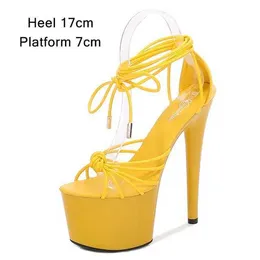 Kleidschuhe Shuzumiao Hochzeitsschuhe Braut 15 17 CM High Heels Sexy Plateau Sandalen Mädchen Schuh für Party Club Pole Dance Glanz Frauen H240321Z3FLY03D