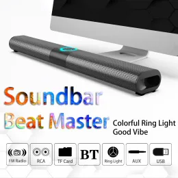 Högtalare 20W TV SoundBar BluetoothCompatible Högtalarkolonnväggmonterad hemmabio subwoofer Surround RCA Remote Control PC -högtalare