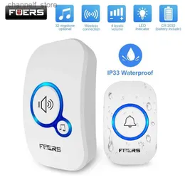 Doorbells Fuers M557 waterproof wireless doorbell home doorbell intelligent 32 songs with battery intelligent doorbell alarmY240320