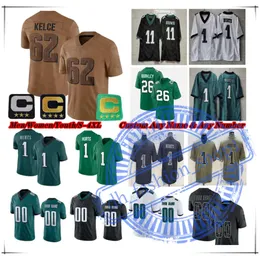 saquon barkley jersey American Football Jersey Saquon Barkley Kenny Pickett Jalen Hurts Jason Kelce AJ Brown Devonta Smith Randall Cunningham Reed Blankensh 350