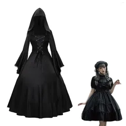 カジュアルドレスハロウィーンコスプレコスチュームゴシック様式のヴィンテージドレスゴーストカボチャ中世の花嫁吸血鬼の女性のための服