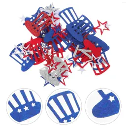 Party Decoration Independence Day Confetti Hat Star Cake Felt trasa för 4 juli American Table