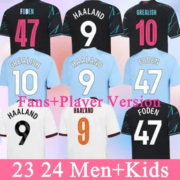 23 24 Maglie da calcio Haaland Bruyne Phillips Mans Cities Grealish Ferran Mahrez Foden Bernardo Joao Cancelo Z Rodrigo Shirt da calcio Magni Kit Kit Kit Set uniforms JJ 3.20