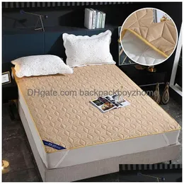 Conjuntos de cama 100% Colcha impermeável na cama King Size Er Quilted Colchão Protetor Lavável para Pet Dog Linho Drop Delivery Dhqtl