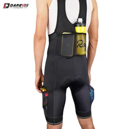 DAREVIE Fahrrad-Trägerhose für Herren mit 4 Taschen, 3D-Radhose mit dünnem Polster, 5 cm Beinband, Pro Team Race, hohe Qualität, 6 Stunden Fahrt, 240315