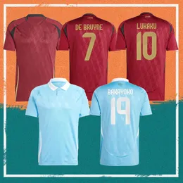 2024 Belgien de Bruyne Lukaku Soccer Jerseys 24/25 Euro Cup Witsel E.Hazard Batshuayi Shirt Mertens Kompany Tielemans T.Hazard Kids Kit Football Uniform