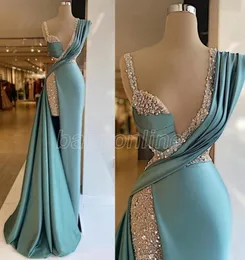 Sparkly 2022 Sequed Sended Mermaid Veal Dresses Crystal Long Solial Prom Downs Custom Made Plus Size Pageant Wear Party 5686247
