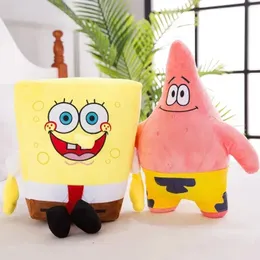 2024 만화 핑크 불가사리 인형 노란색 스폰지 인형 플러시 장난감 박제 애니메이션 생일 선물 홈 침실 장식