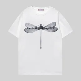 Storbritannien 24SS Dragonfly Letter Print Tee skateboard män t shirt kvinnor street casual bomull tshirt 0320