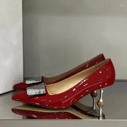 Sandálias de alta qualidade saltos sapatos de festa profissional cunha pontiaguda moda feminina única