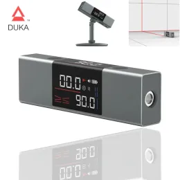 Controllo DUKA Dual Laser Angle Casting Inclinometro digitale Goniometro LI1 Righello di livello Strumento di misurazione intelligente in tempo reale ad alta precisione