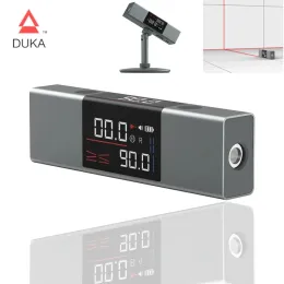 Управление Duka Dual Laser Conger Casting Digital Inclinoometer Protractor Li1 Reler Rule Ruler High Precision в реальном времени