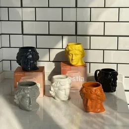 Canecas Decoração de Casa Caneca Copo David Cabeça Escultura Porcelana Criativo Presente Engraçado Água Cerâmica para Chá Café Bebidas Aniversário