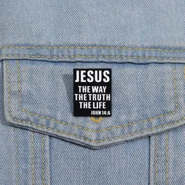 Jesus emalj stiftar gotisk punk Jesus som sanningen livet broscher kreativa ryggsäck kläder lapel märke smycken pin gåva