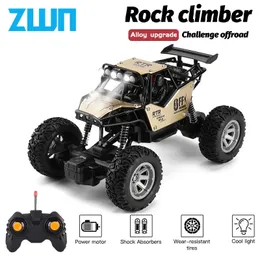 ZWN 1 20 2WD RC Car With Led Lights Radio Remote Control Buggy Off-Road Control Trucks Boys Toys for Children 240312