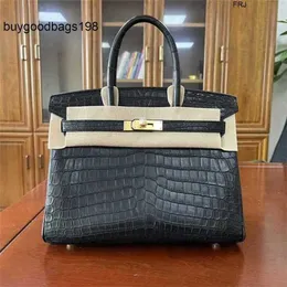 Designer Bags Womens Handbags Crocodile 5a Nile Belly American 30cm Full Hand Sewn Honeywax Line Leather Handmade Bk30 Ypey Have Logo 1vze