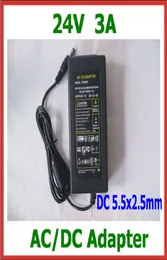 20pcs 24V 3A 72W 55x25mm AC DC Adapter Power Supply with AC Cable Charger AC 100V240V for Printer LCD Monitor Charger8549756